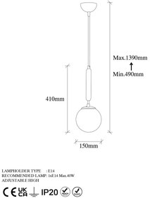 Lampa wisząca King - 11452, złota