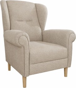 Jasnobrązowy fotel typu uszak Swan – Ropez