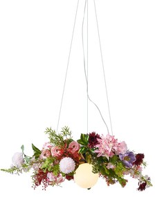 Bohemska lampa sufitowa czarna z kolorowymi kwiatami czerwonymi i różowymi - Flower PowerBoho Oswietlenie wewnetrzne