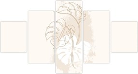 Obraz - Line art monstera N⁰1 (125x70 cm)