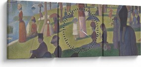 Obraz - Georges Seurat, A Sunday on La Grande Jatte, reprodukcje (z zegarem) (90x30 cm)