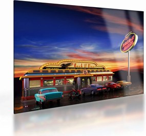 Obraz na szkle - Bar wieczorny (70x50 cm)