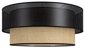 Lampa sufitowa BORHO 1xE27/60W/230V śr. 40 cm czarna/juta