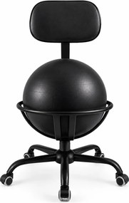 Krzesło ergonomiczne z piłką BIO-VITA, krzesło do aktywnego siedzenia przy biurku, kolor czarny