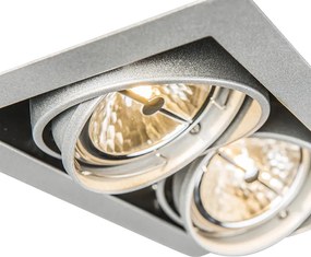 Zestaw 6 reflektorów wpuszczanych stalowych AR111 regulowanych 2-źródła światła - Oneon