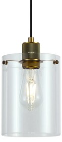 Designerska lampa wisząca brązowa z przezroczystym szkłem - Domo Nowoczesny Oswietlenie wewnetrzne