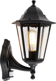 Kinkiet zewnętrzny czarny z czujnikiem ruchu - Havana IP44