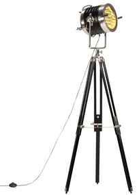 Czarna retro lampa podłogowa regulowana R4-A64