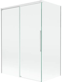Mexen Rox parawan nawannowy 2-skrzydłowy rozsuwany 120 + 70 x 150 cm, transparent, biały - 8C9-120-070-20-00