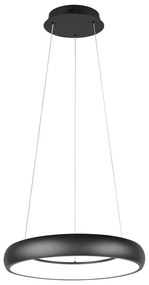 Lampa wisząca LED ze ściemniaczem w kolorze matowej czerni z metalowym kloszem ø 46 cm Cardona – Trio