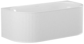 Wanna wolnostojąca przyścienna ryflowana - 240 l - 170 x 80 x 60 cm - Biały mat - Akryl - BARBORI