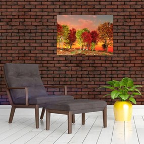 Obraz na szkle - Kolorowe drzewa (70x50 cm)