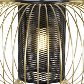 Designerska lampa wisząca złota z czarnym 50 cm - Marnie