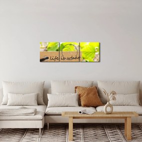 Obraz - Cytat (z zegarem) (90x30 cm)