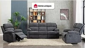 Kanapa 2-osobowa TOLZANO z tkaniny, z funkcją relax – kolor antracytowy
