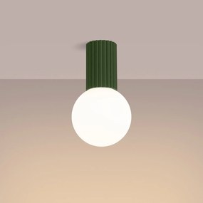 Plafon HALO zielony oliwkowy IP44 ryflowany SOLLUX  LIGHTING