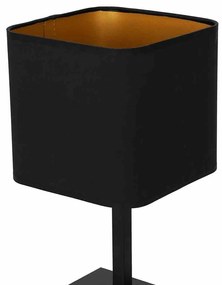 Lampka stołowa, czarna, kwadratowa NAPOLI BLACK/GOLD 1xE27