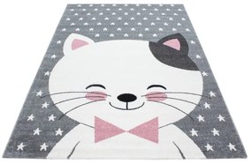 Dywan dziecięcy Kid Kotek szaro-różowy 120 cm x 170 cm