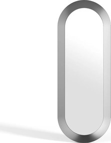 Lustro ścienne owalne aluminiowe - szer. 60 x wys. 160 cm - Wykończenie szczotkowane gunmetal - ZIRYA