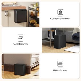 HOMCOM 8 L kosz na śmieci, ustawiany wolnostojąco lub wiszący, stal nierdzewna, czarny