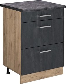 Szafka dolna do kuchni czarny beton 60x60x81.6 r-line