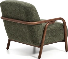 Ciemnozielony fotel z tkaniny szenilowej Sylo – Kave Home