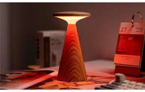 Lampa stołowa LED w naturalnym kolorze z drewnianym kloszem (wysokość 21 cm) Sylva – Gingko