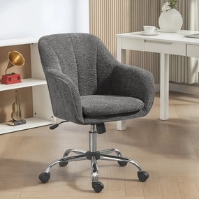HOMCOM Krzesło biurowe do Home Office z funkcją bujania i obrotu, fotel komputerowy na kółkach dla dorosłych, szary | Aosom PL
