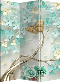 Parawan - Kwiat z motylami (126x170 cm)