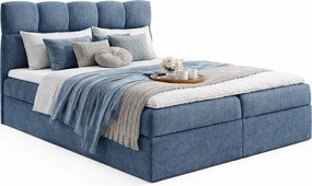 Niebieskie łóżko kontynentalne z pojemnikiem 5 rozmiarów D4-N80