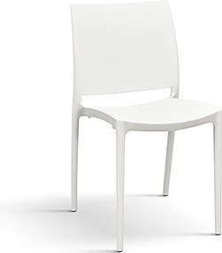 Zestaw 4 białych krzeseł polipropylenowych z możliwością sztaplowania - NORTH BEACH
