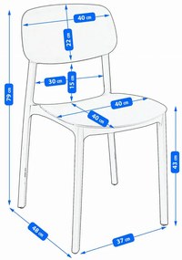 Szare minimalistyczne krzesło do ogrodu - Armand