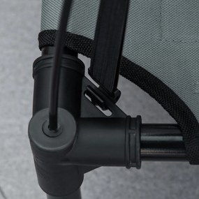 PawHut Podwyższone Łóżko dla Psa z Daszkiem - Komfort i Ochrona przed Słońcem, Oddychające, Szary + Czarny