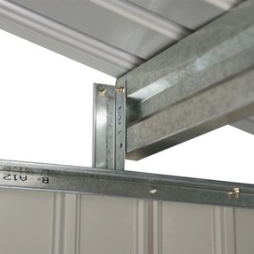 Outsunny szopa na narzędzia z fundamentem metalowy domek ogrodowy żółty 213x130x185 cm praktyczne przechowywanie narzędzi | Aosom PL