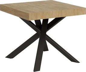 Stół rozkładany 90/194x90 cm Clerk dąb naturalny nogi antracytowe