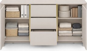 Komoda Sorrenti 168 cm z szufladami - kaszmir / złoty