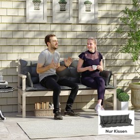 Outsunny Zestaw dwustronnych poduszek do ławki lub huśtawki, Poliester, Piana, 180 x 110 x 8 cm, Ciemnoszary