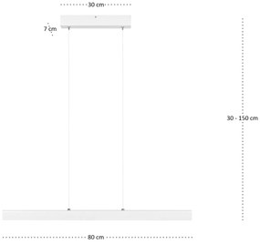 Biała lampa wisząca LED 80 cm z drewna jesionowego L80KB-4K-WEIß wymie