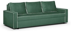 Kanapa sofa 3 os z funkcją spania MIDI Zielony/Biały