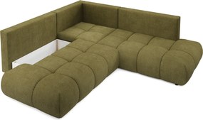 Masseno Narożnik DUCA z funkcją spania i pojemnikiem na pościel Narozniki L, Rozkładana sofa - Zielony, FLOW 12