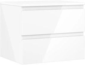 Mexen Orio szafka łazienkowa podumywalkowa 60 cm z blatem, 2 szuflady, biała połysk - 91A10-06047-2-BFFC00