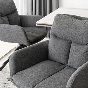 Krzesło Tapicerowane Obrotowe do Salonu PAUL Ciemnoszare Nowoczesne