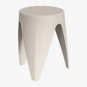 Stolik Pomocniczy Ogrodowy Okrągły Ø40 Cm Z Polipropylenu Siurana Kremowa Tapioca - Sklum