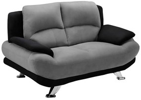 Kanapa 2-osobowa z mikrofibry MUSKO - Model dwukolorowy: szaro-czarny.