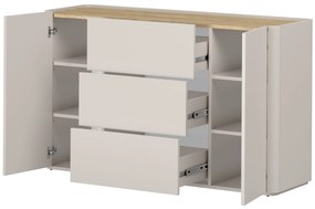 Komoda Elivo 150 cm z szufladami - kaszmir / dąb olejowany