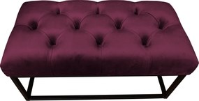 Ławka CHESTERFIELD tkanina Welur loft ławka metal : Kolor Stelaża - Czarny , Kolor tkaniny - VELVET - MG02, Typ tkaniny - Velvet