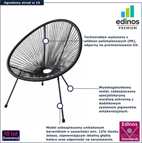 Czarne krzesło ogrodowe acapulco polirattanowe N8-D77