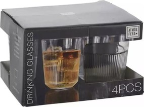 Atmós Fera Zestaw szklanek z rowkami Old 320 ml, 4 szt.