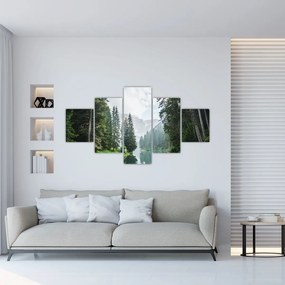 Obraz leśnego jeziora (125x70 cm)