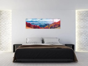 Obraz kolorowego jesiennego krajobrazu (170x50 cm)